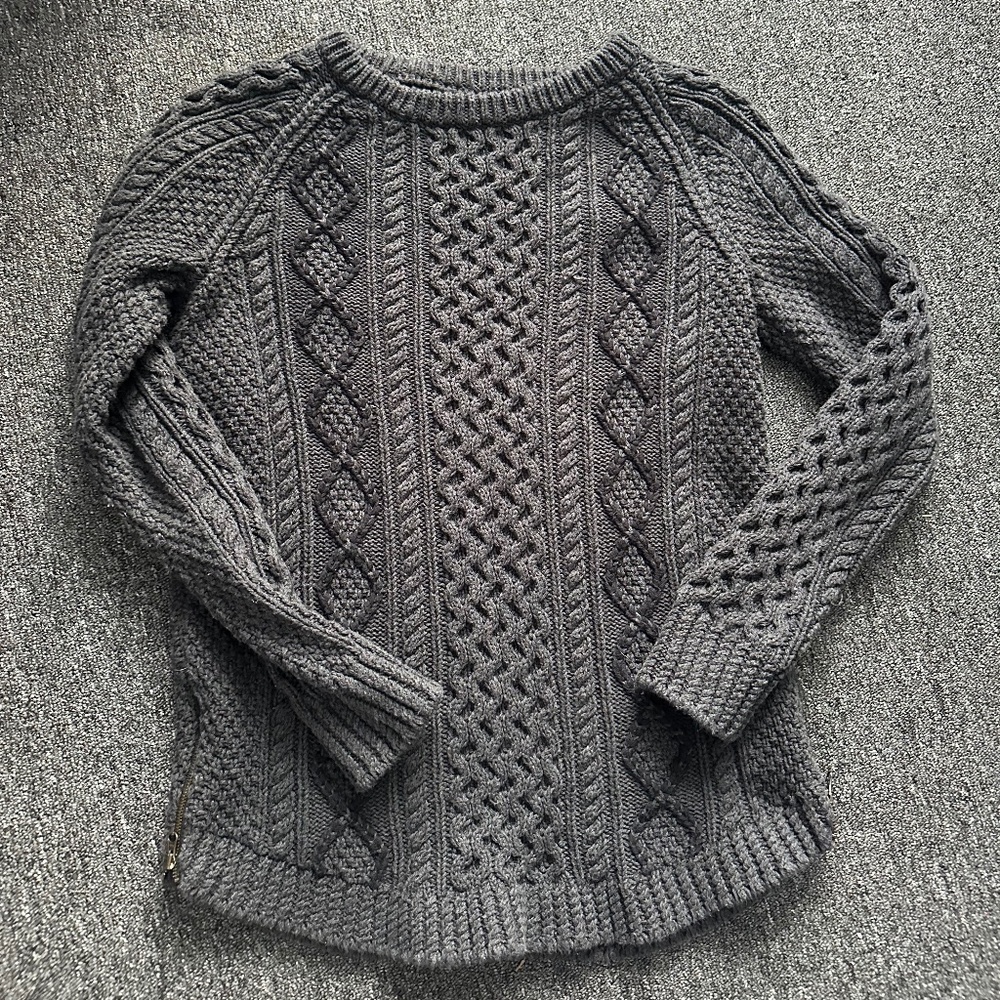 L.L.Bean Women's Signature Cotton fisherman tunic sweater grey